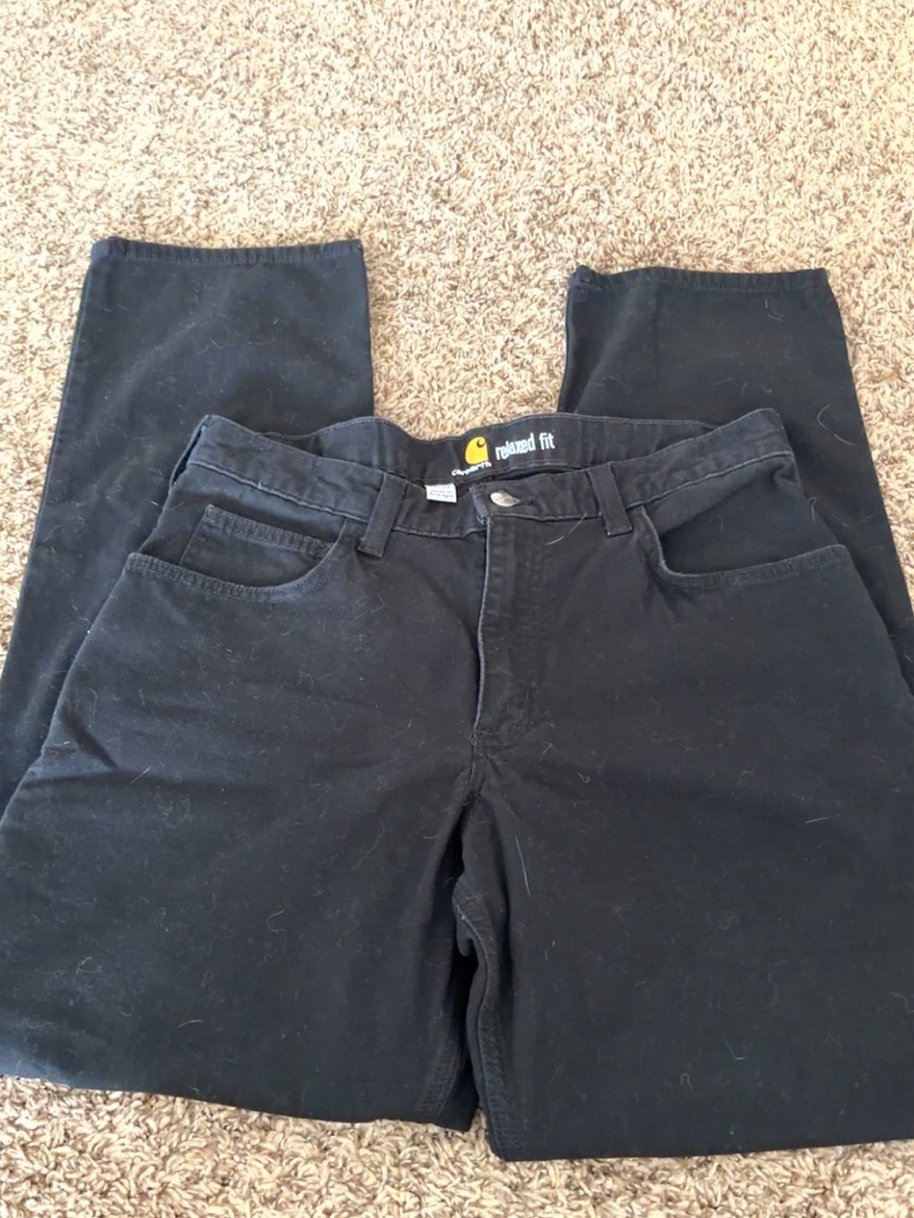 Carhartt Relaxed Fit Men’s Black Jeans - Classic Five-Pocket